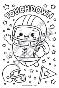 Football Game Coloring Pages Printable Sports Activity Sheets for Kids Fun page 4