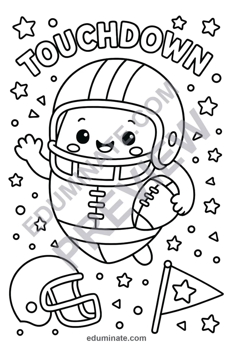 Football Game Coloring Pages Printable Sports Activity Sheets for Kids Fun sample page 4