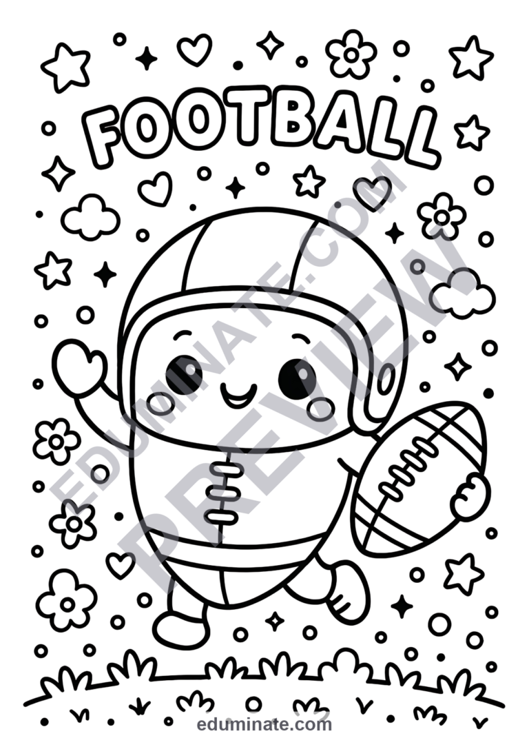 Football Helmet Coloring Pages Printable Sports Activity Sheets for Kids Fun sample page 4