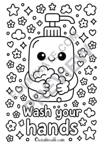 Hand Washing Coloring Pages Healthy Habits Hygiene Activity Sheets for Kids page 4