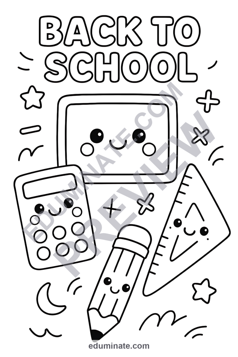 Back to School Math Coloring Sheets | Number Sheets | Elementary Math Book sample page 4