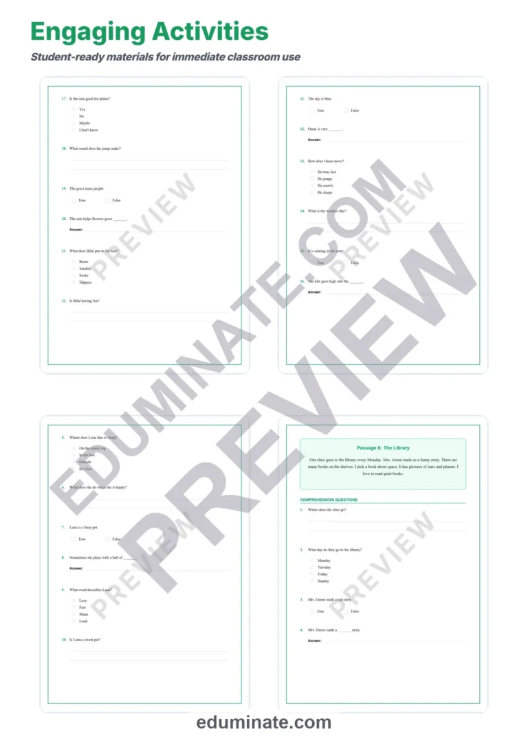 Second Grade Reading Comprehension Passages and Questions Core Reader Pack sample page 4