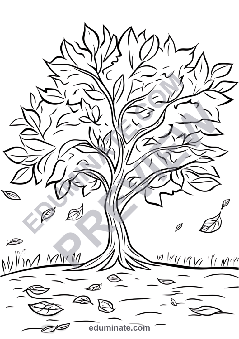 Fall Coloring Pages Autumn Activity Sheets for Kindergarten and First Grade sample page 4