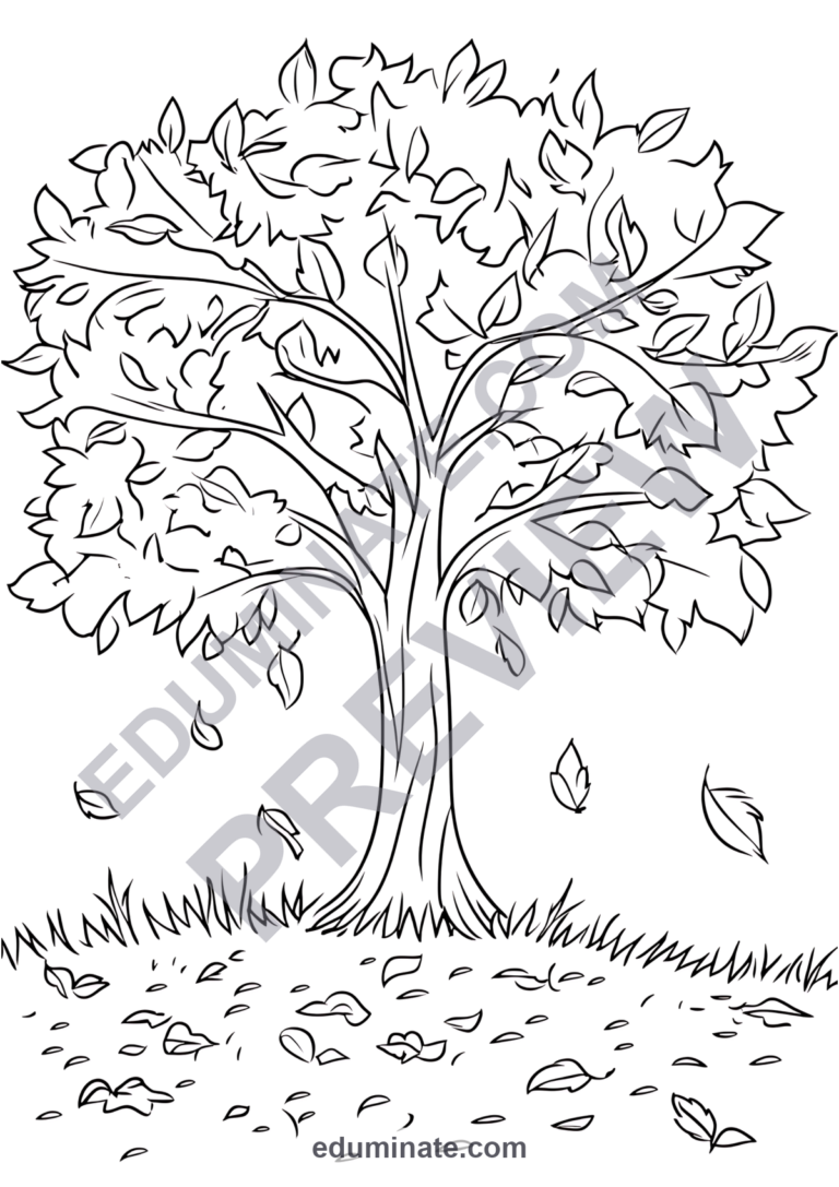 Autumn Coloring Pages Fall Season Activity Sheets for Kindergarten and Pre-K sample page 4