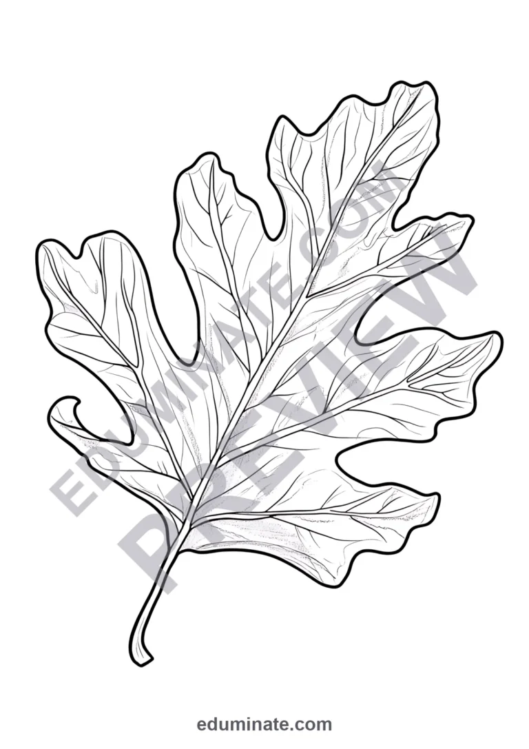 Leaves Coloring Pages Autumn Forest Foliage 100 Cute Printable Worksheets sample page 4