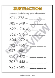 3 Digit Addition and Subtraction Worksheets | Within 1000 | 16 Printable Pages page 4
