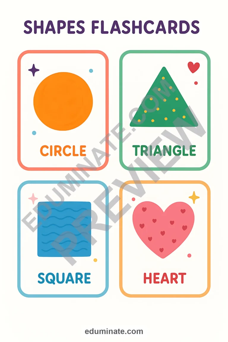 Shapes Flashcards | Printable Shape Cards for Preschool and Pre-K | 71 Pages sample page 4