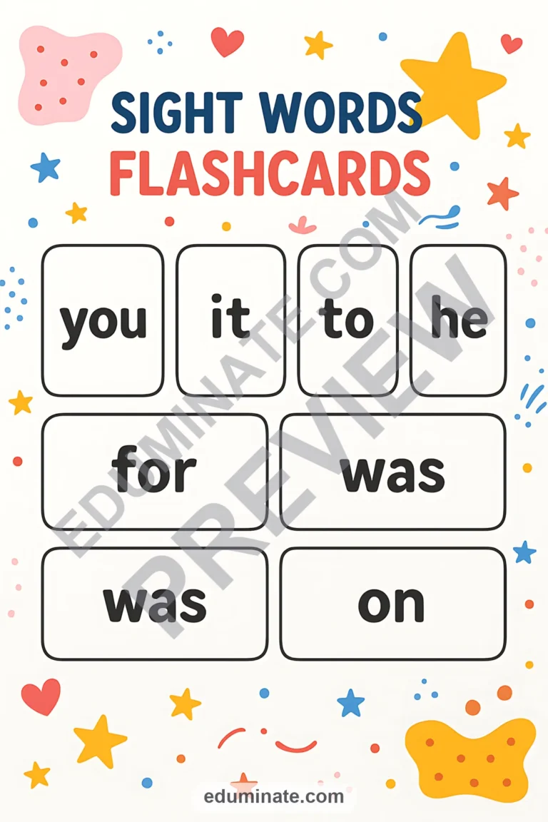 Sight Words Flashcards | Printable Sight Word Cards for Kindergarten | 68 Pages sample page 4
