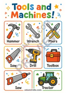 Tools Flashcards | Printable Tools and Machines Picture Cards | 52 Card Pages page 4