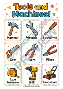 Flashcards of Tools | Printable Tools and Machines Picture Cards | 26 Card Pages page 4