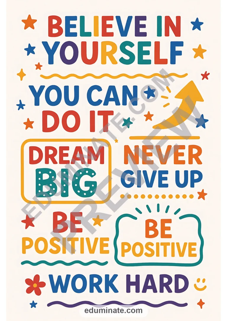 Classroom Motivational Posters for Students | Bulletin Board Posters | 26 Pages sample page 4