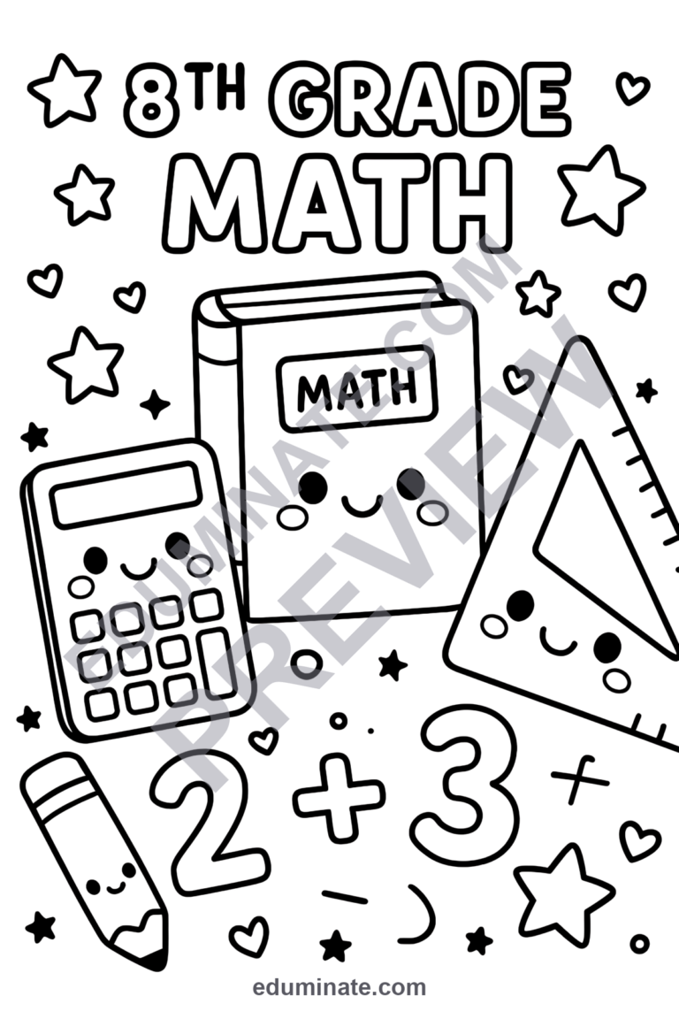 Math Symbols Coloring Pages – Geometry and Algebra Doodles for the Classroom sample page 4