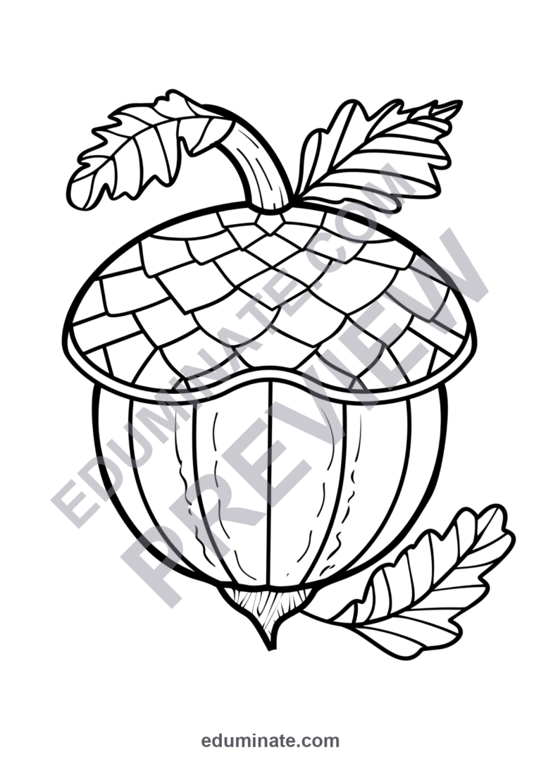 Fall Acorn Coloring Pages for Kids | Autumn Nature Set | Cute Printable Art sample page 4