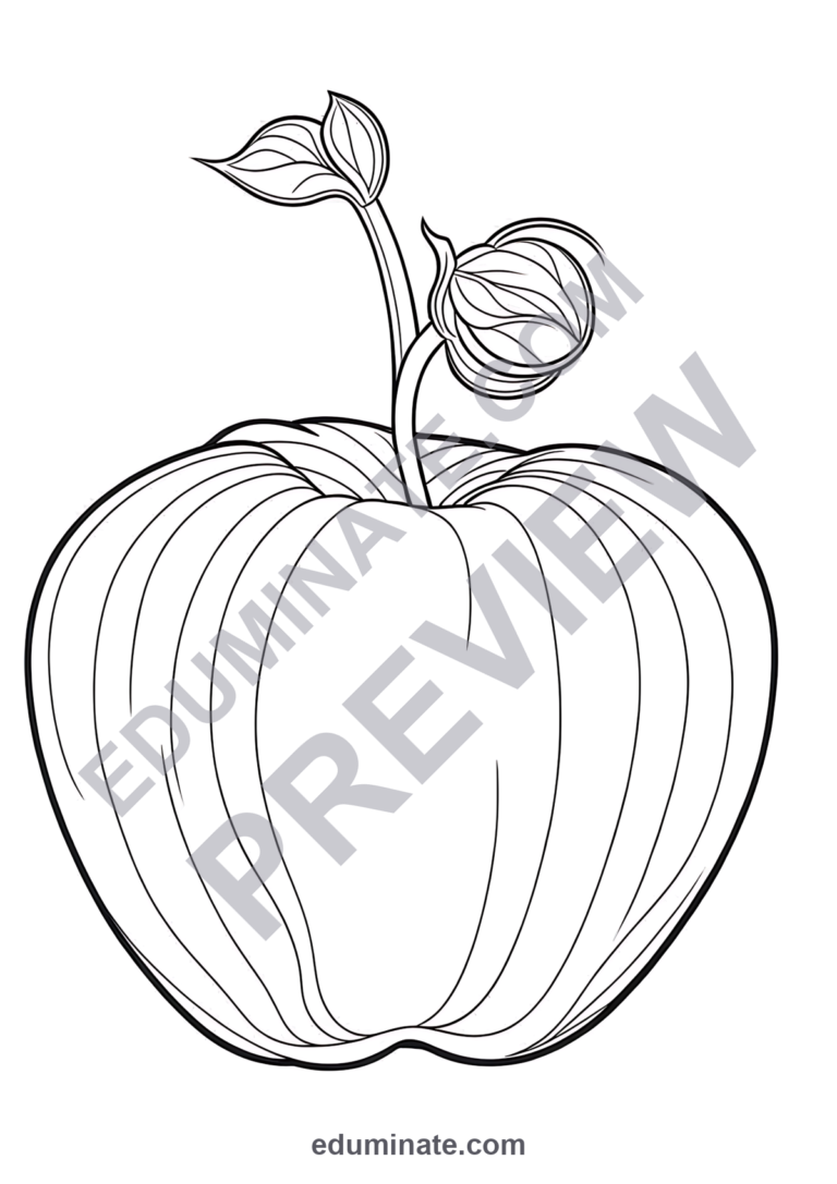 Apple Coloring Pages for Preschoolers | Fall Printables | Apple Trees and Faces sample page 4