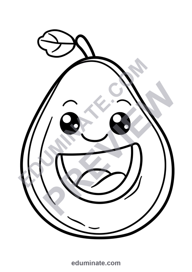 Avocado Coloring Pages | Fun Fruit Coloring Sheets | Printable Kids Activity sample page 4