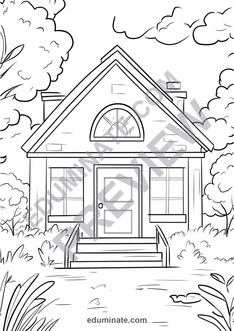 Back to School Coloring Pages for Kids | Classroom Sheets | Schoolhouse Book sample page 4