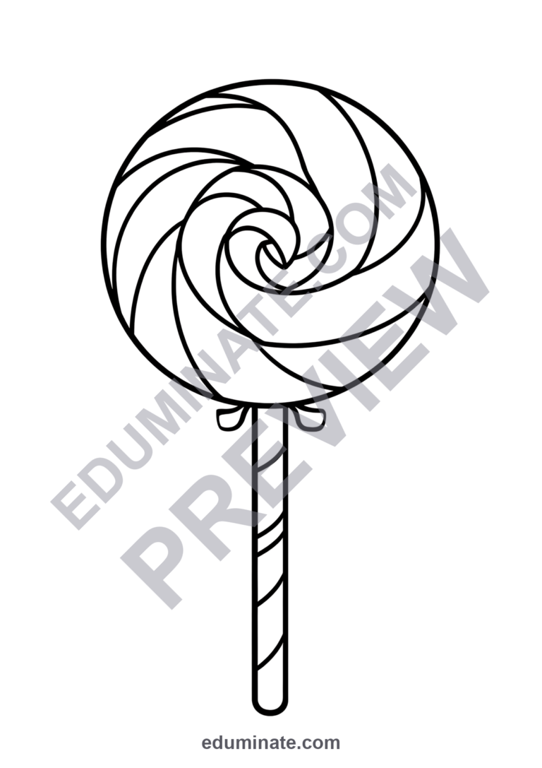 Lollipop Coloring Pages | Cute Sweet Candy Pop Art Activity Sheets for Kids sample page 4