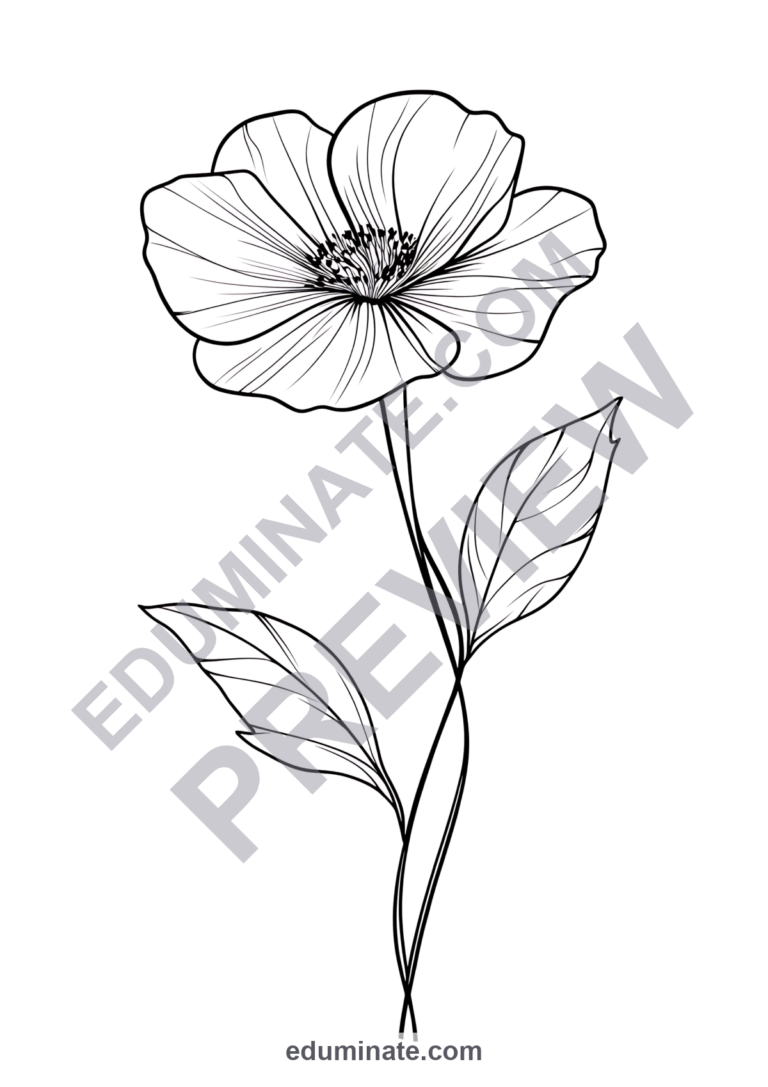 Flower Coloring Pages Spring Botanical Floral Sheets 150 Printable Activities sample page 4