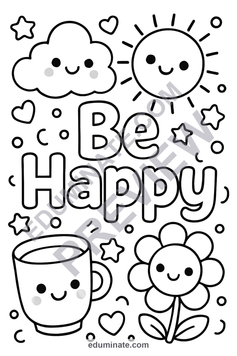 Inspirational Sayings Coloring Pages Positive Affirmation Sheets for Kids sample page 4