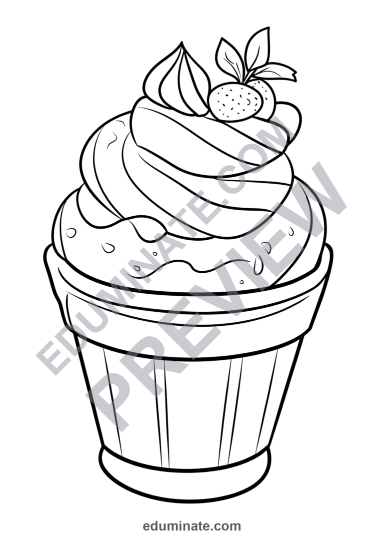 Dessert Coloring Pages Sweet Treats Coloring Sheets for Kids 80 Activity Pages sample page 5
