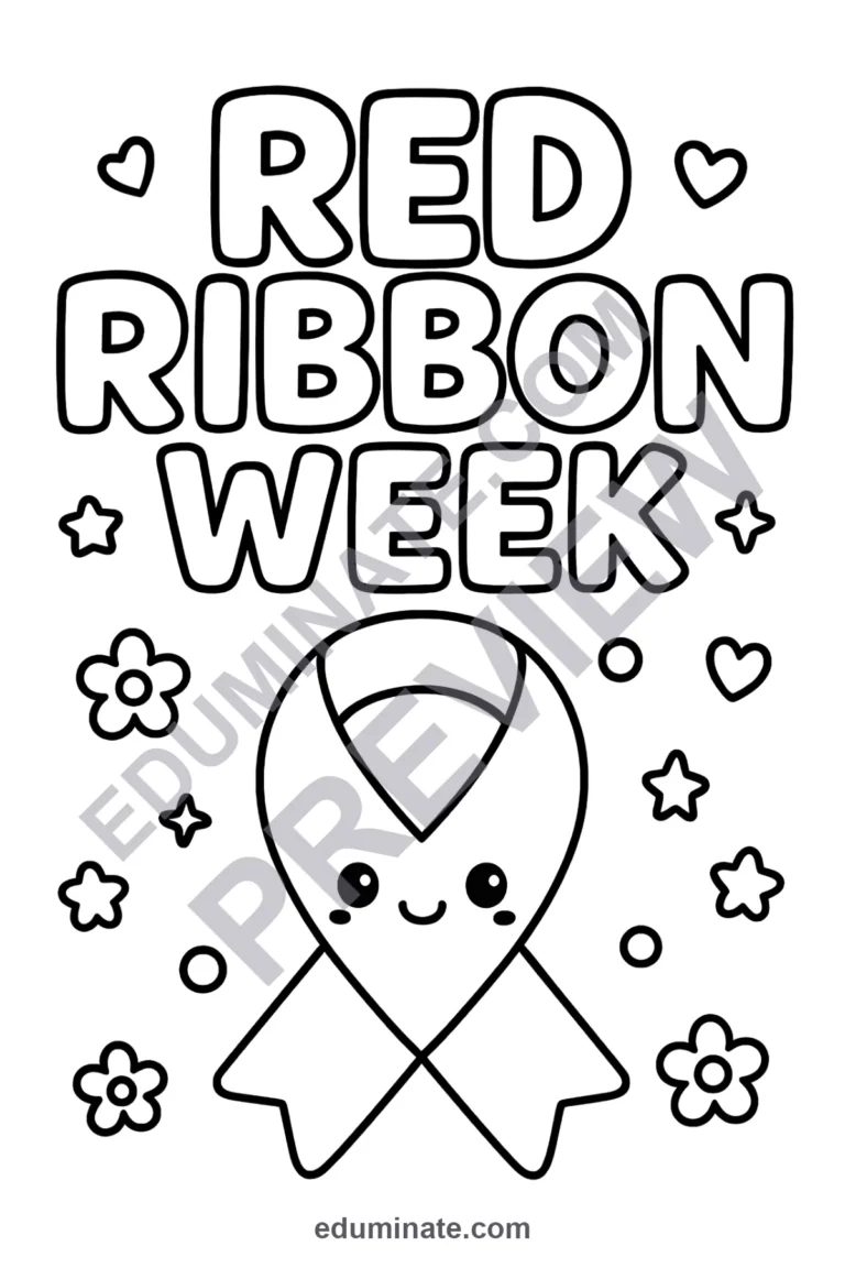 99 Ready Red Ribbon Week Coloring Pages Health Fun