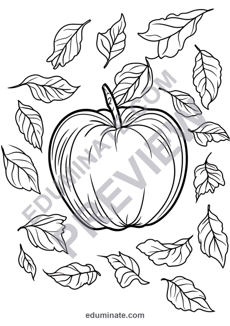 September Coloring Sheets Back to School and Fall Activity Pack for Kids Fun sample page 5