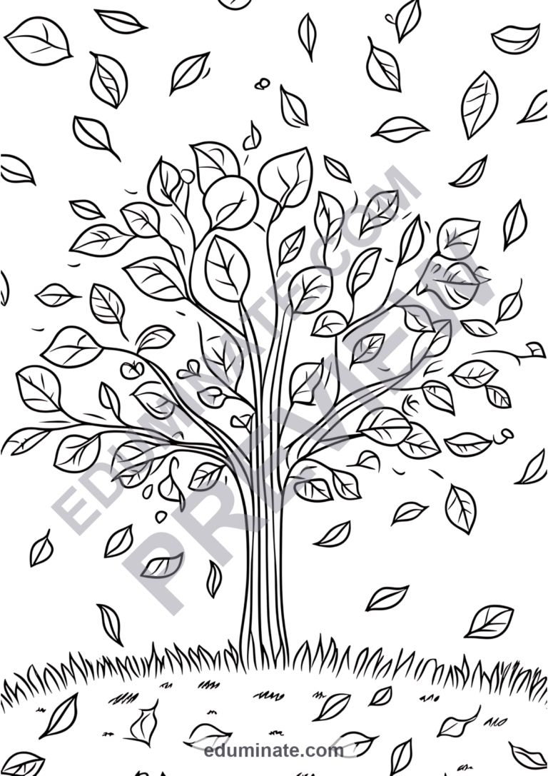 Fall September Coloring Pages Autumn Equinox Art Activity Pack for Kids Fun sample page 5