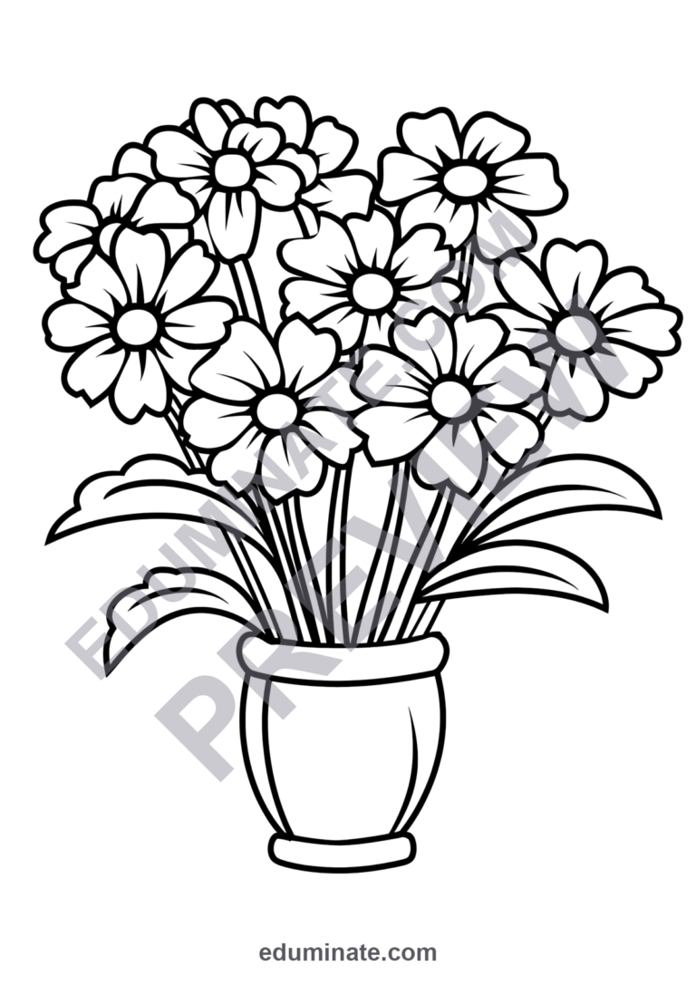 Spring Coloring Pages Renewal Garden Flowers Activity Sheets Pack for Kids sample page 5