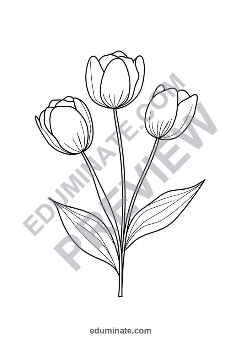 Spring Flowers Coloring Pages Botanical Garden Activity Sheets Pack for Kids sample page 5
