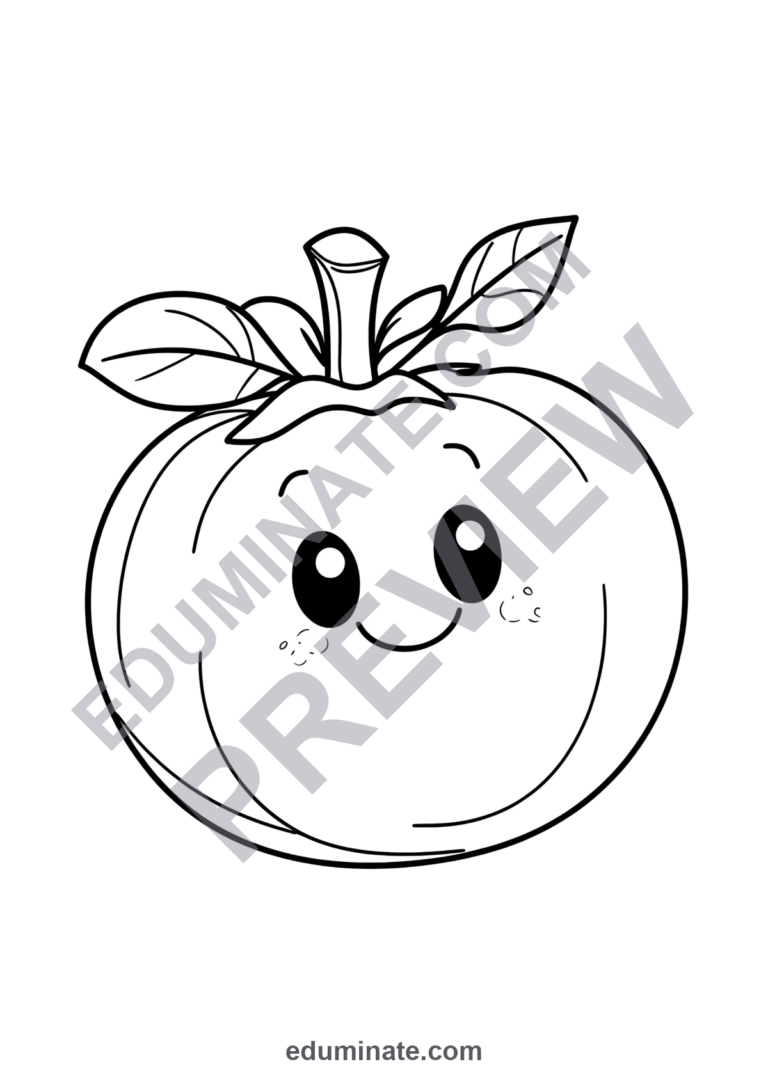 Fruits and Veggies Coloring Pages Healthy Food Art 100 Printable Worksheets sample page 5