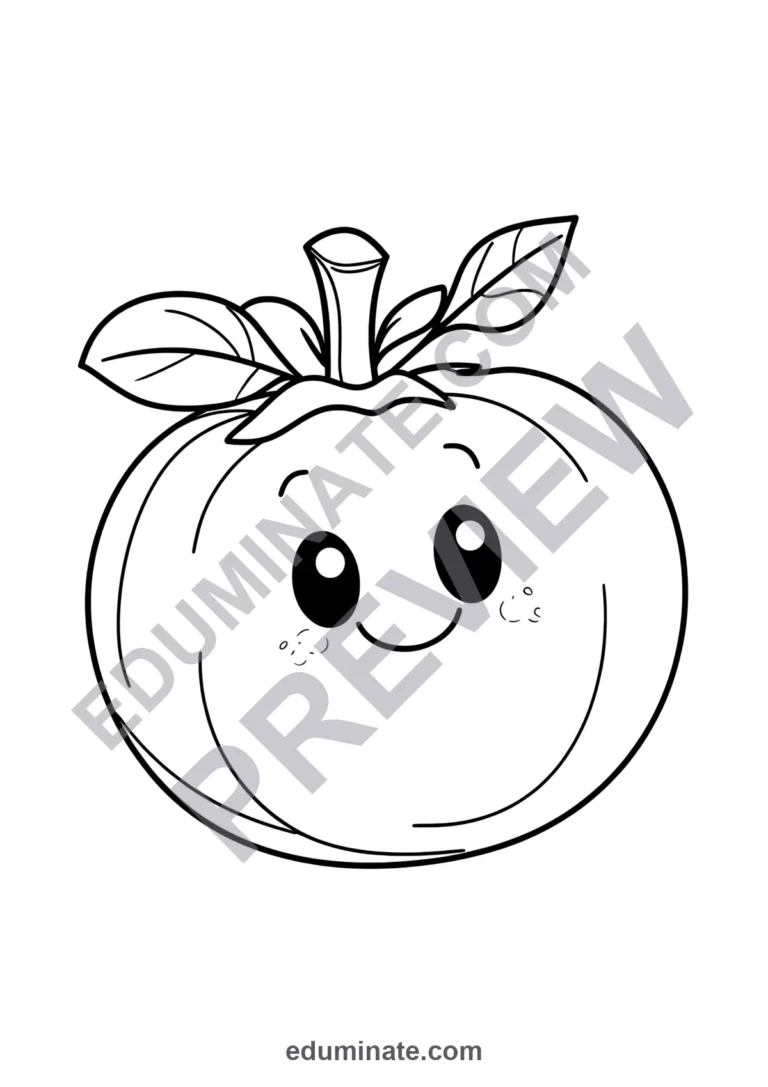 Fruits and Veggies Coloring Pages 100 Easy Food Sheets