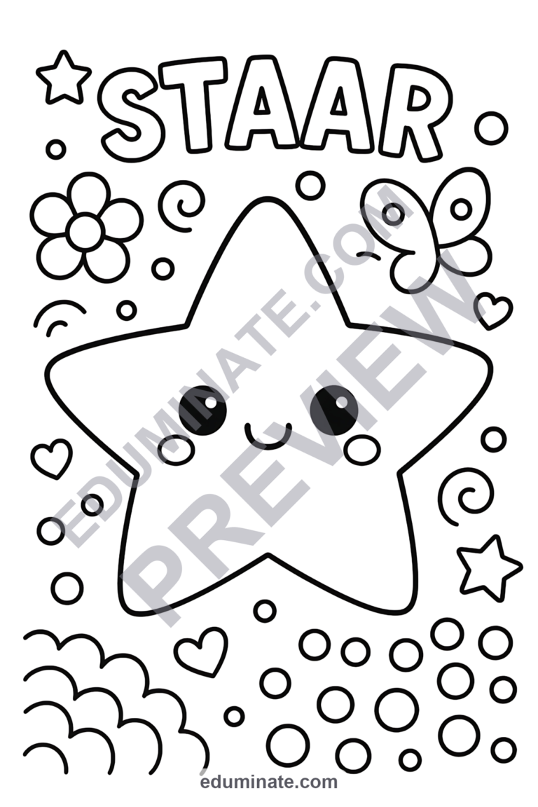 STAAR Test Coloring Pages Motivational Pep Rally Activity Sheets for Kids sample page 5