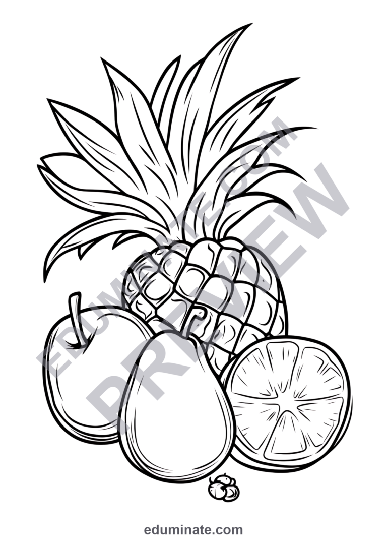 Fruit and Veggie Coloring Pages Healthy Food 22 Quick Printable Activities sample page 5