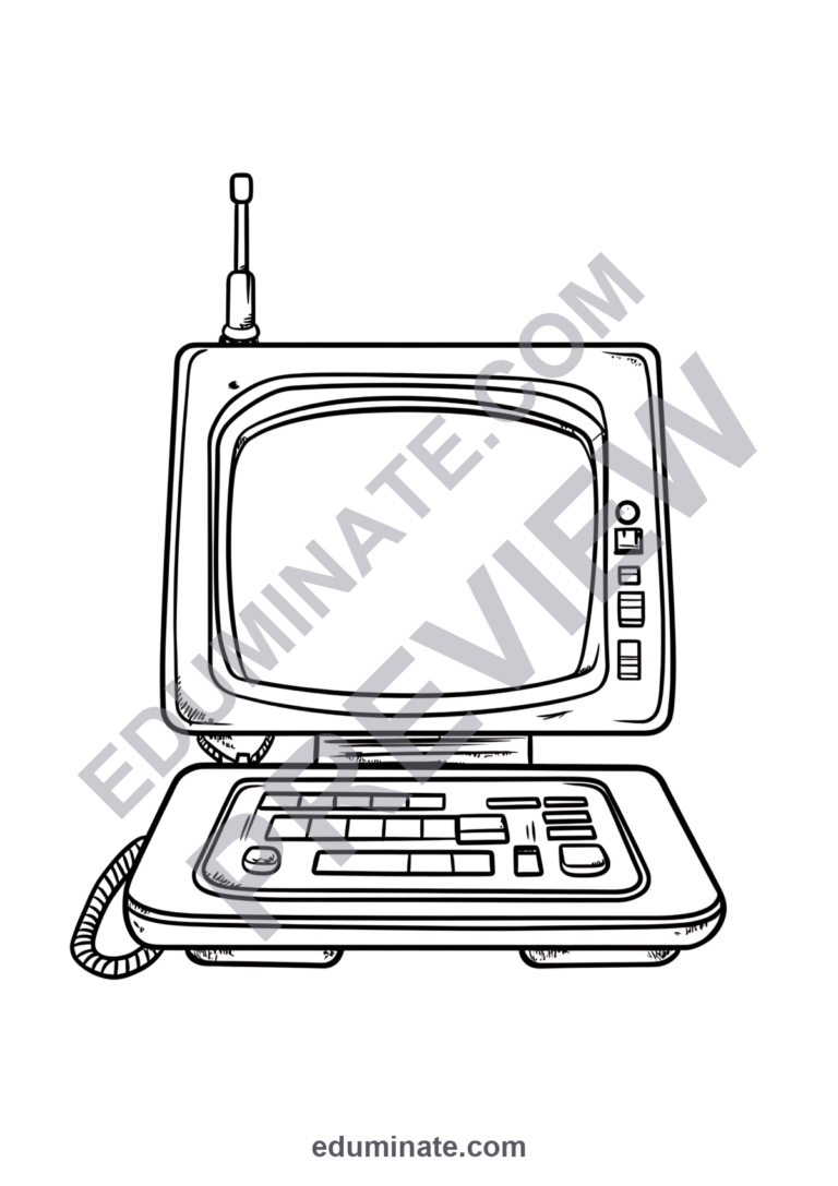Technology Coloring Pages Modern Computers and Gadgets Activity Sheets Kids sample page 5