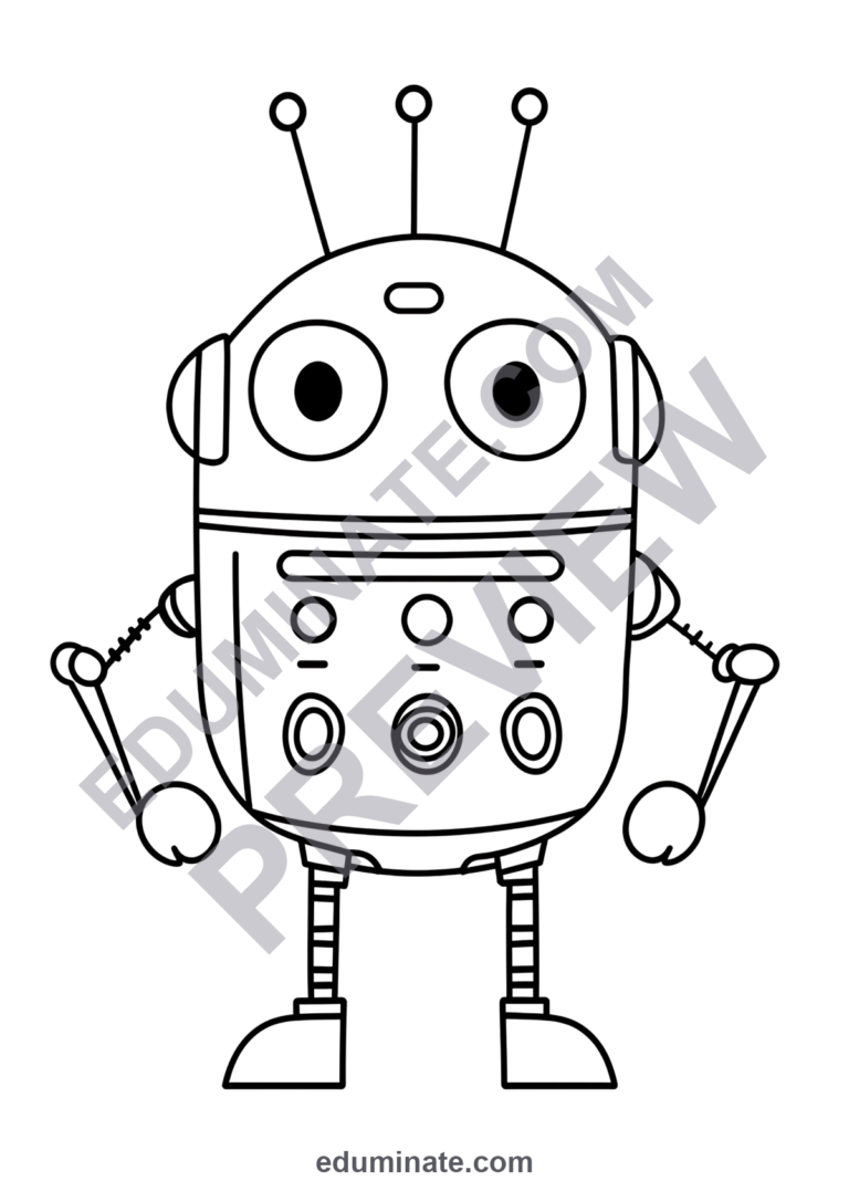 STEM Technology Coloring Pages Robotics and Coding Activity Sheets for Kids sample page 5
