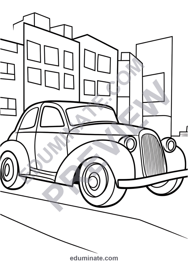 Preschool Transportation Coloring Pages Vehicles Activity Pack for Kids Fun sample page 5