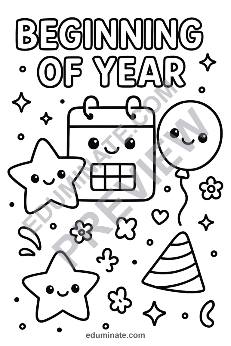 24 Beginning of the Year Coloring Pages for Easy Class Art