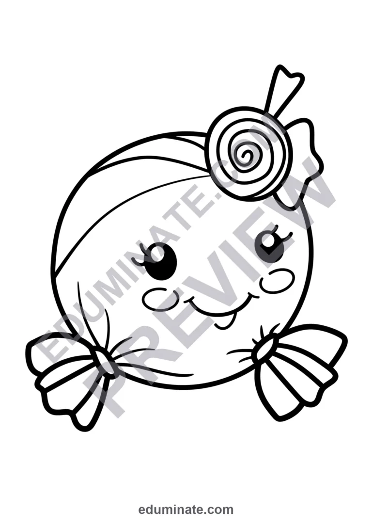 36 Printable Candy Coloring Pages Sweet Treats Activity Sheets for Children sample page 5