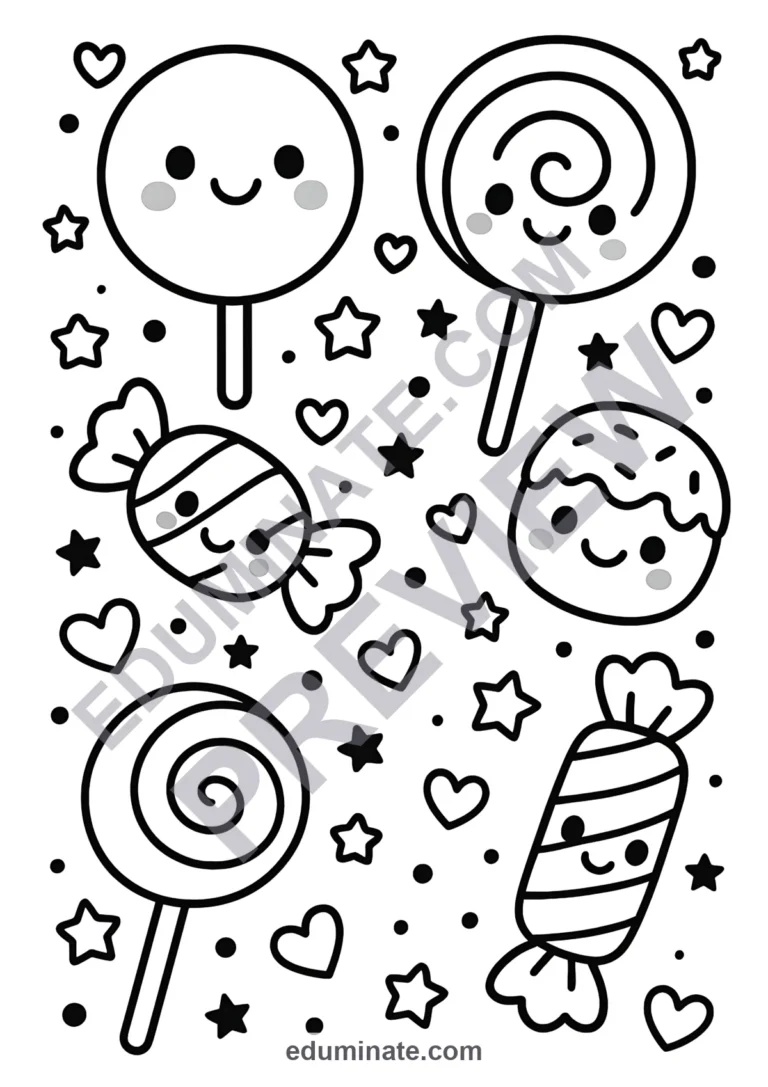 139 Candy Coloring Sheets for Easy Sweet Treats Art Fun