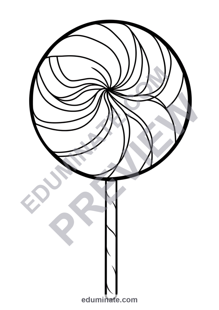 30 Sweet Treats Coloring Pages Lollipop and Candy Activity Sheets for Kids sample page 5