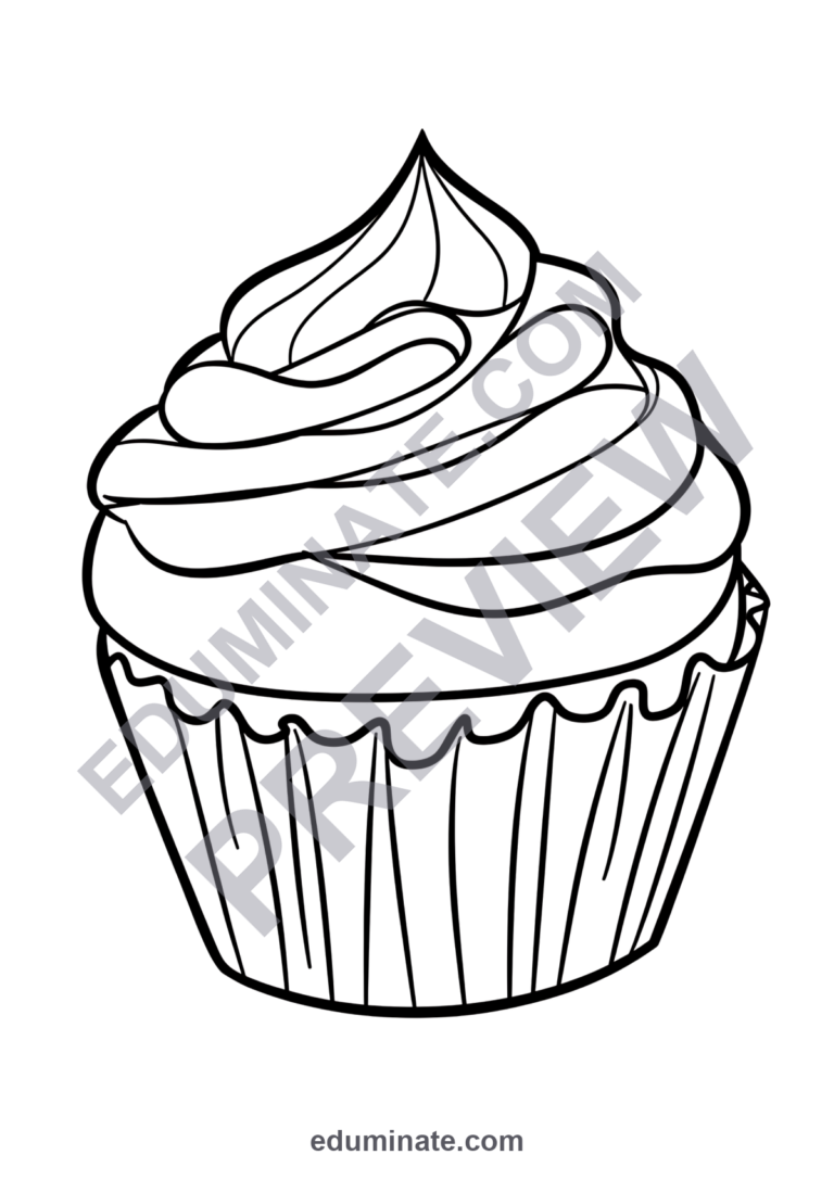 Food Coloring Pages Delicious Snacks Burgers Cake Activity Sheets for Kids sample page 5