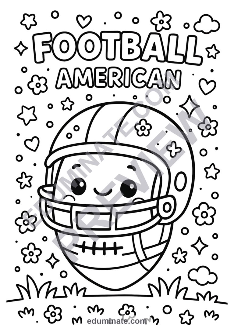 Football Coloring Pages American Football Game Activity Sheets for Kids Fun sample page 5