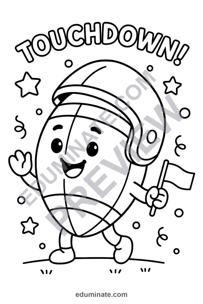 Football Game Coloring Pages Printable Sports Activity Sheets for Kids Fun sample page 5