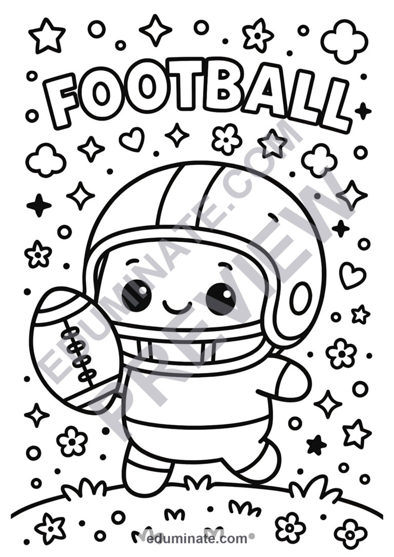 Football Helmet Coloring Pages Printable Sports Activity Sheets for Kids Fun sample page 5