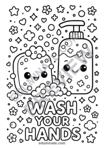 Hand Washing Coloring Pages Healthy Habits Hygiene Activity Sheets for Kids page 5