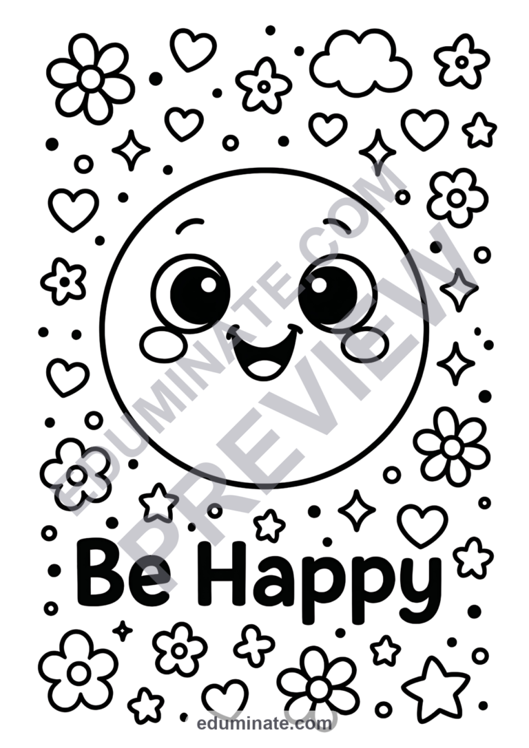 Expressing Emotions Coloring Pages Feelings SEL Activities 45 Cute Printables sample page 5