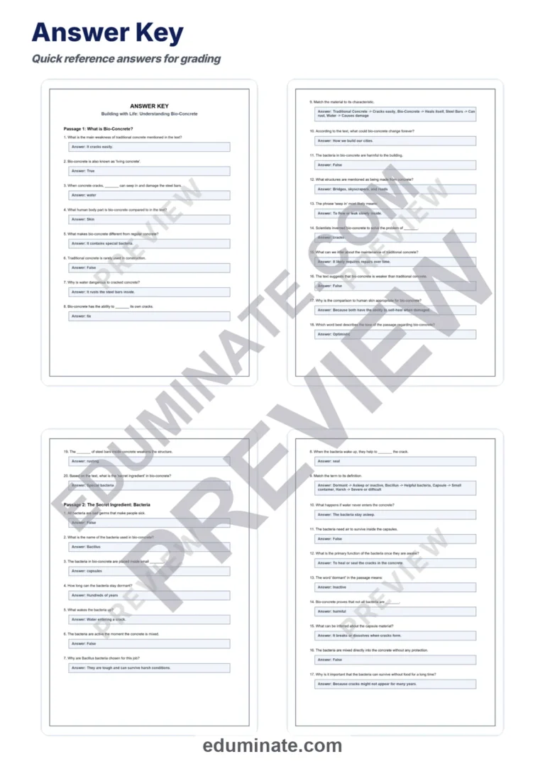 Bio Concrete Reading Comprehension Passages And Questions Worksheets Packet sample page 5