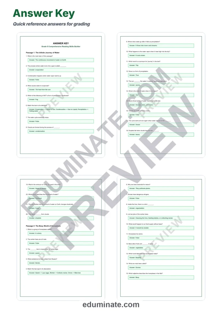 Fifth Grade Reading Comprehension Passages and Questions Advanced Reader Pack sample page 5