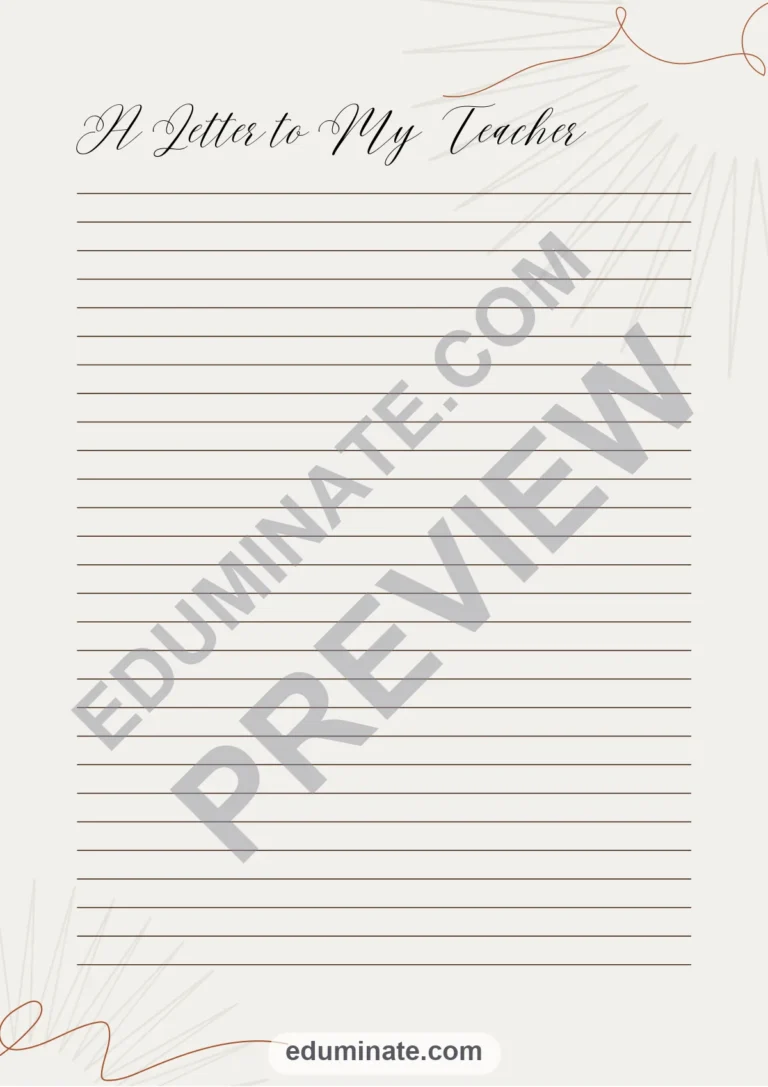 Thank You Letter to Teacher for the Last Day of School – 12 Page Printable PDF sample page 5