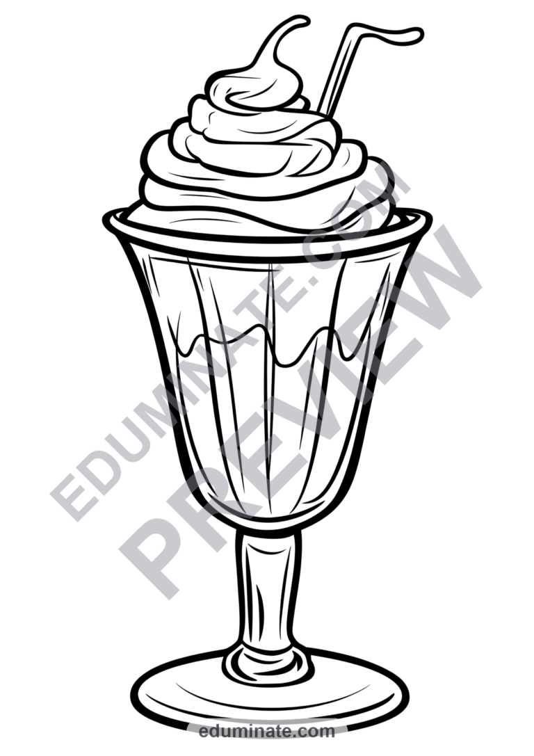 Sweet Bakery Coloring Sheets Cupcake and Sundae Printables 18 Dessert Pages sample page 5